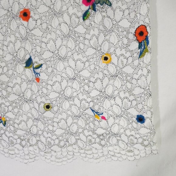 White Lace Floral Sleeveless Top Embroidered Maeve Macie Anthropologie Size 2 - Picture 5 of 12